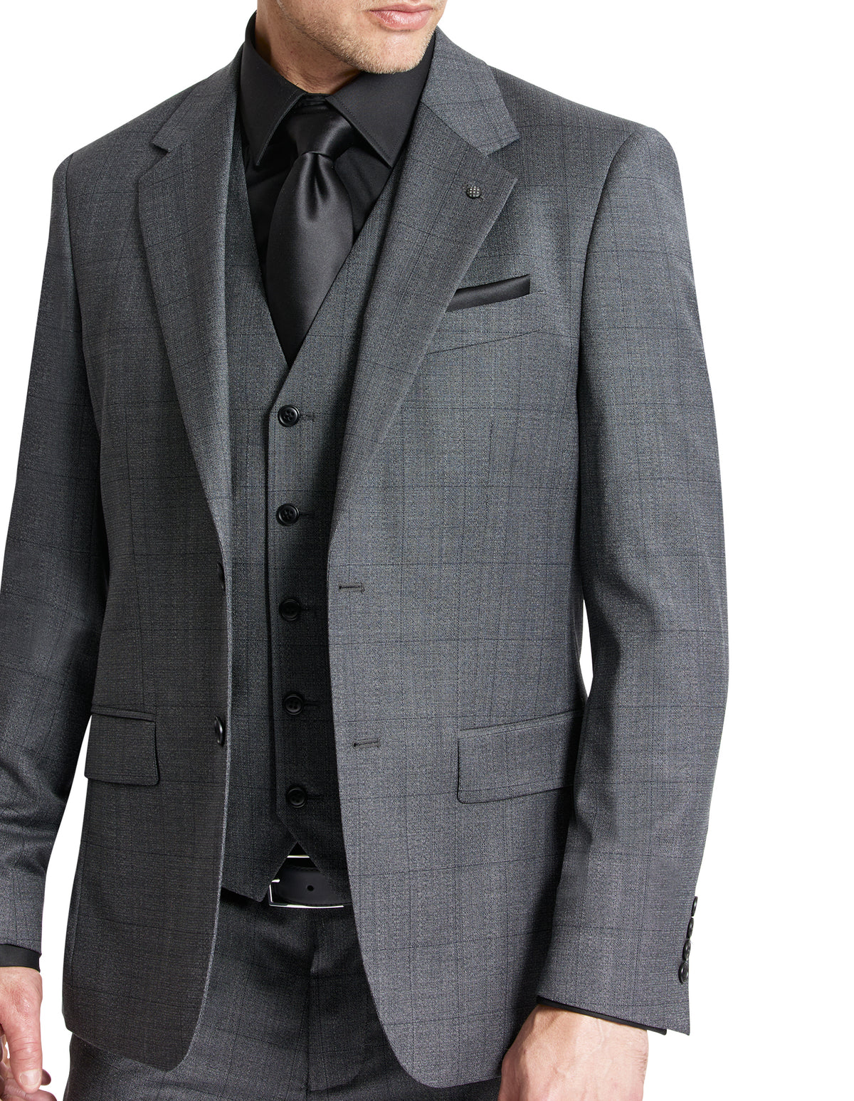 Ritchie 107 Charcoal Wool Stretch Suit Jacket