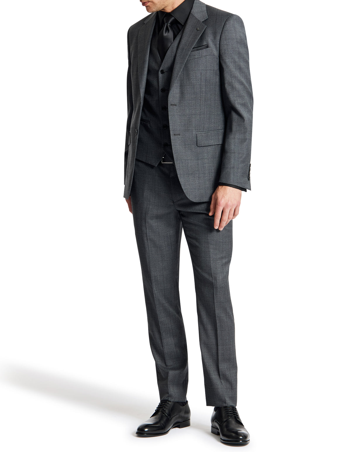 Ritchie 107 Charcoal Wool Stretch Suit Jacket