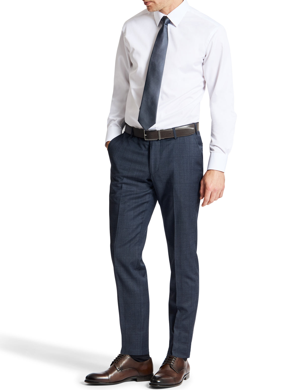 Edward 107 Navy Wool Stretch Trouser