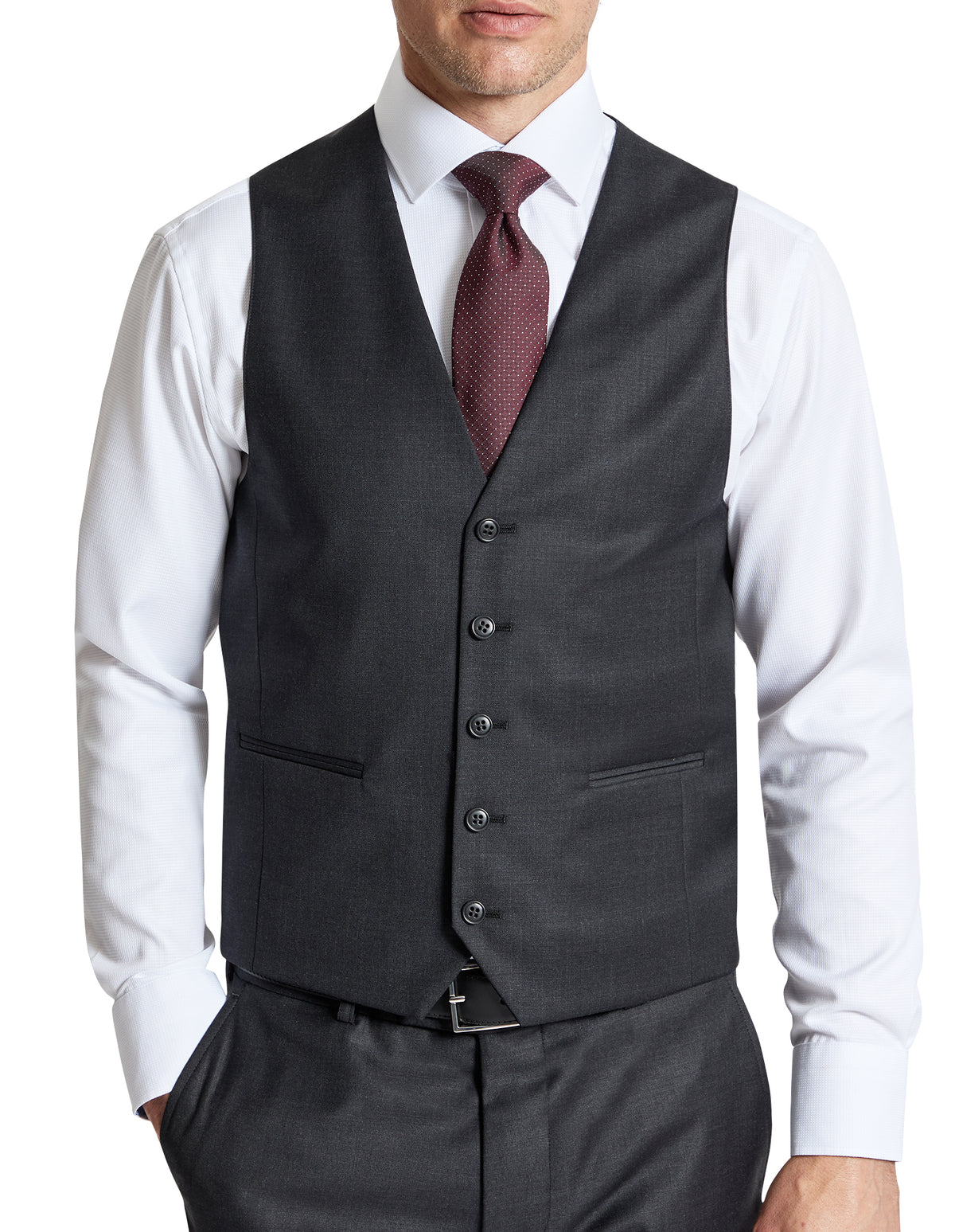 Ryan 106 Charcoal Wool Waistcoat