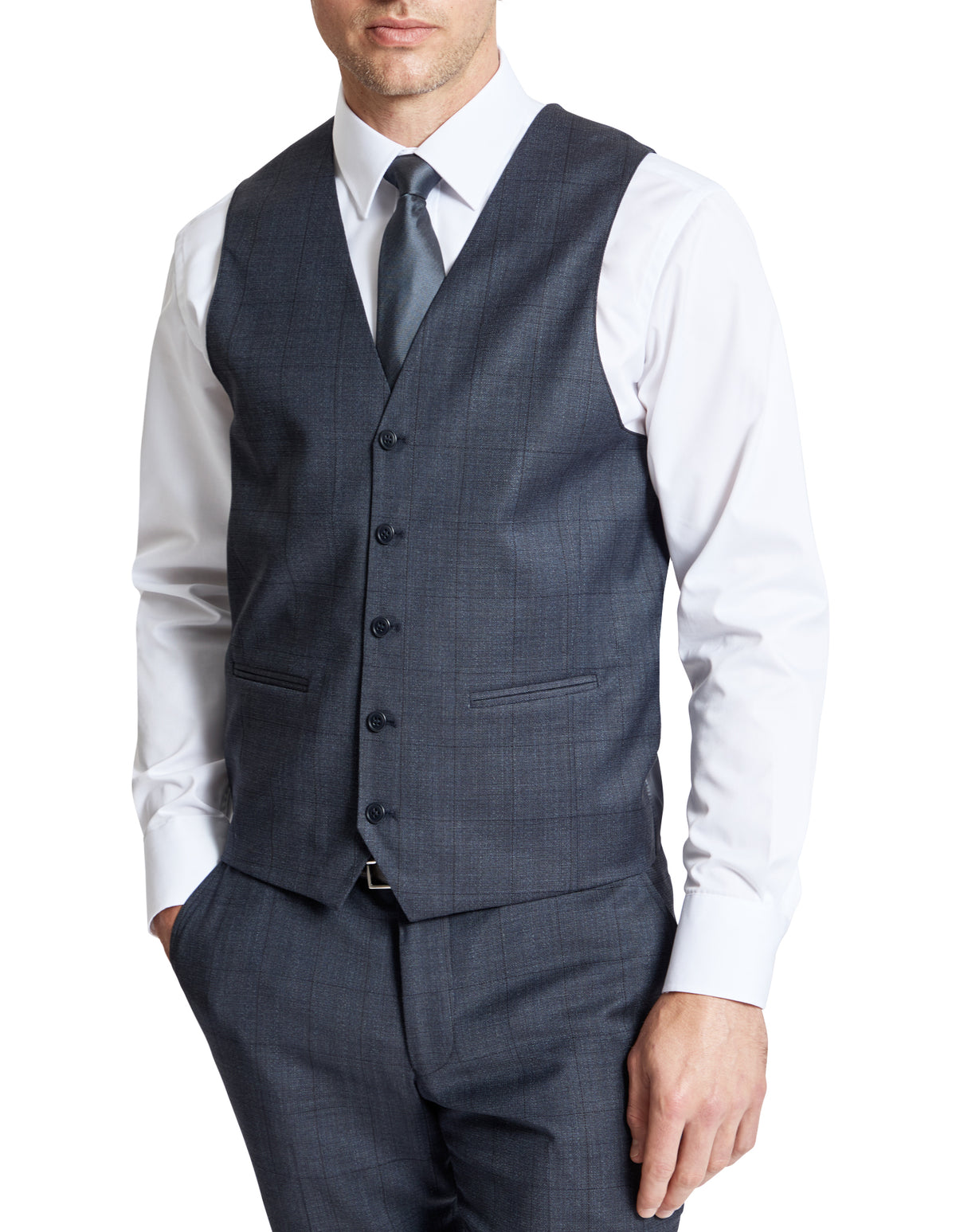 Ryan 107 Navy Wool Stretch Waistcoat