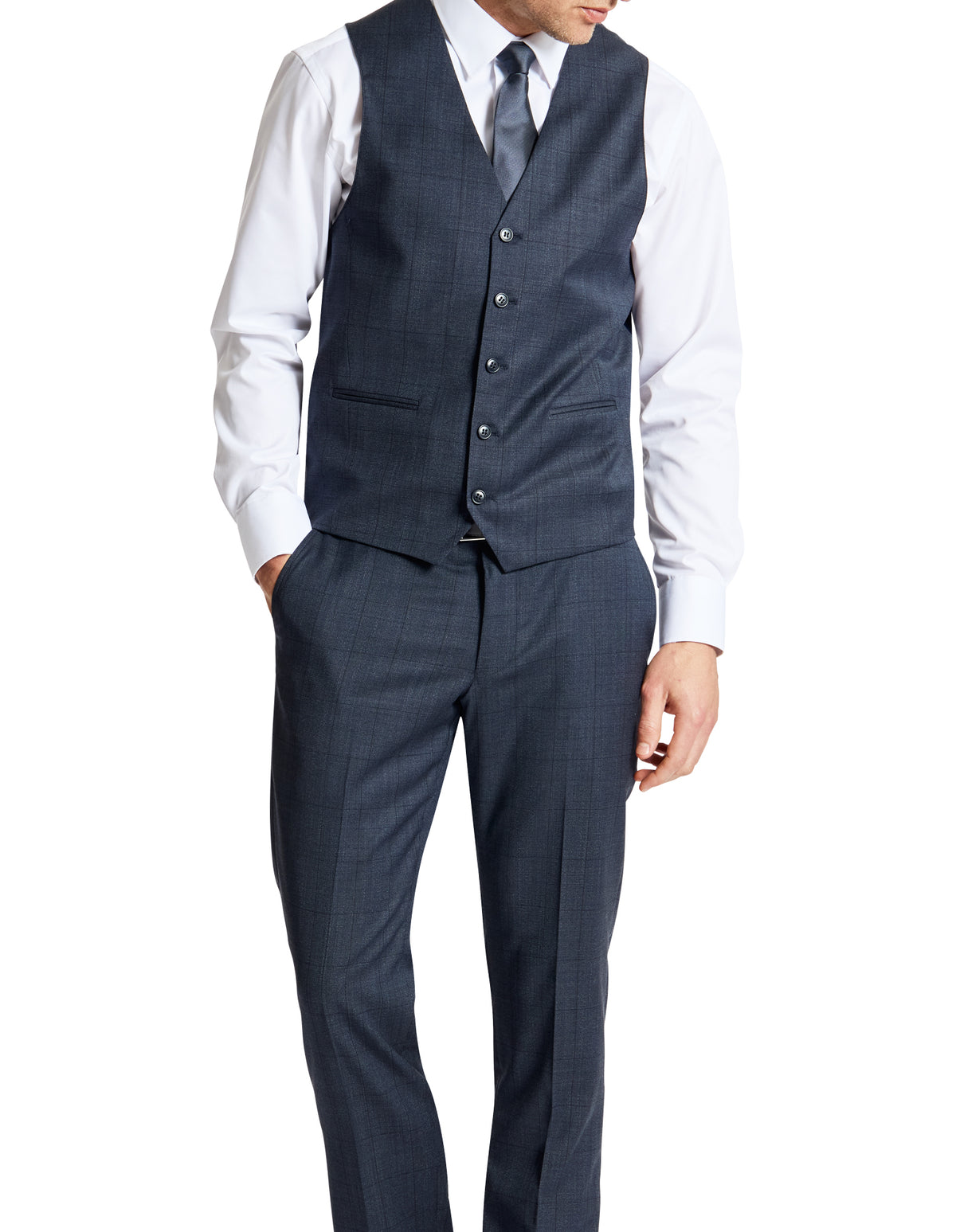 Ryan 107 Navy Wool Stretch Waistcoat