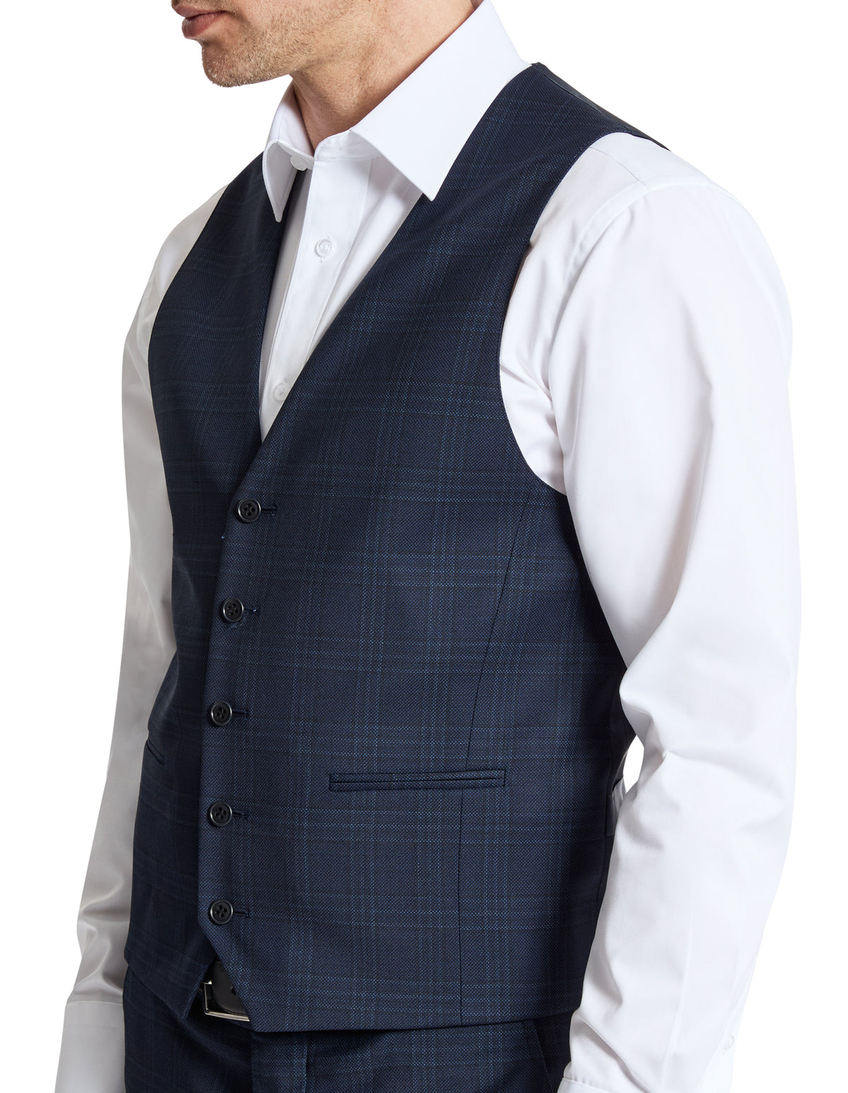 Ryan 108 Navy Wool Stretch Waistcoat