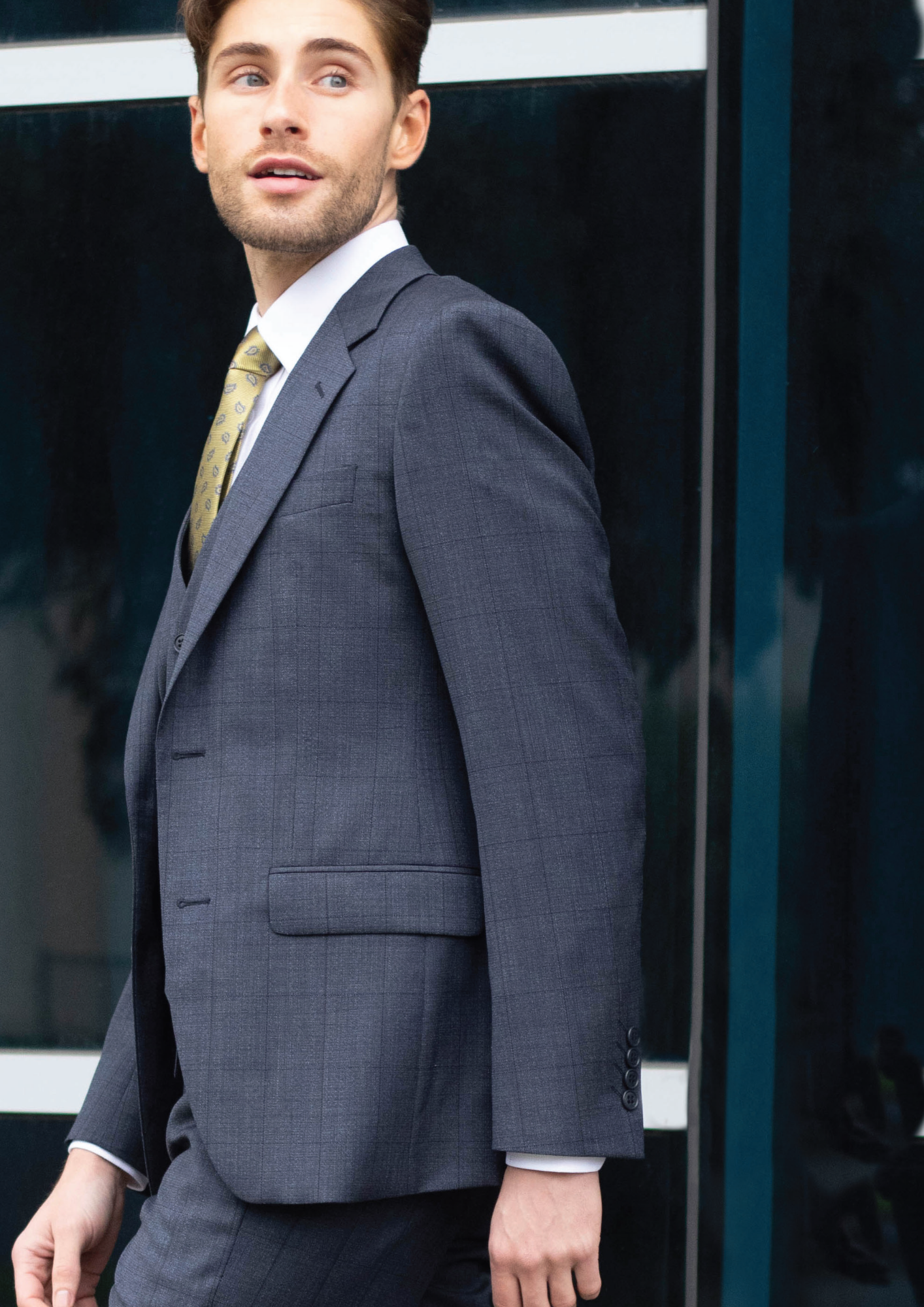 Ritchie 107 Navy Wool Stretch Suit Jacket