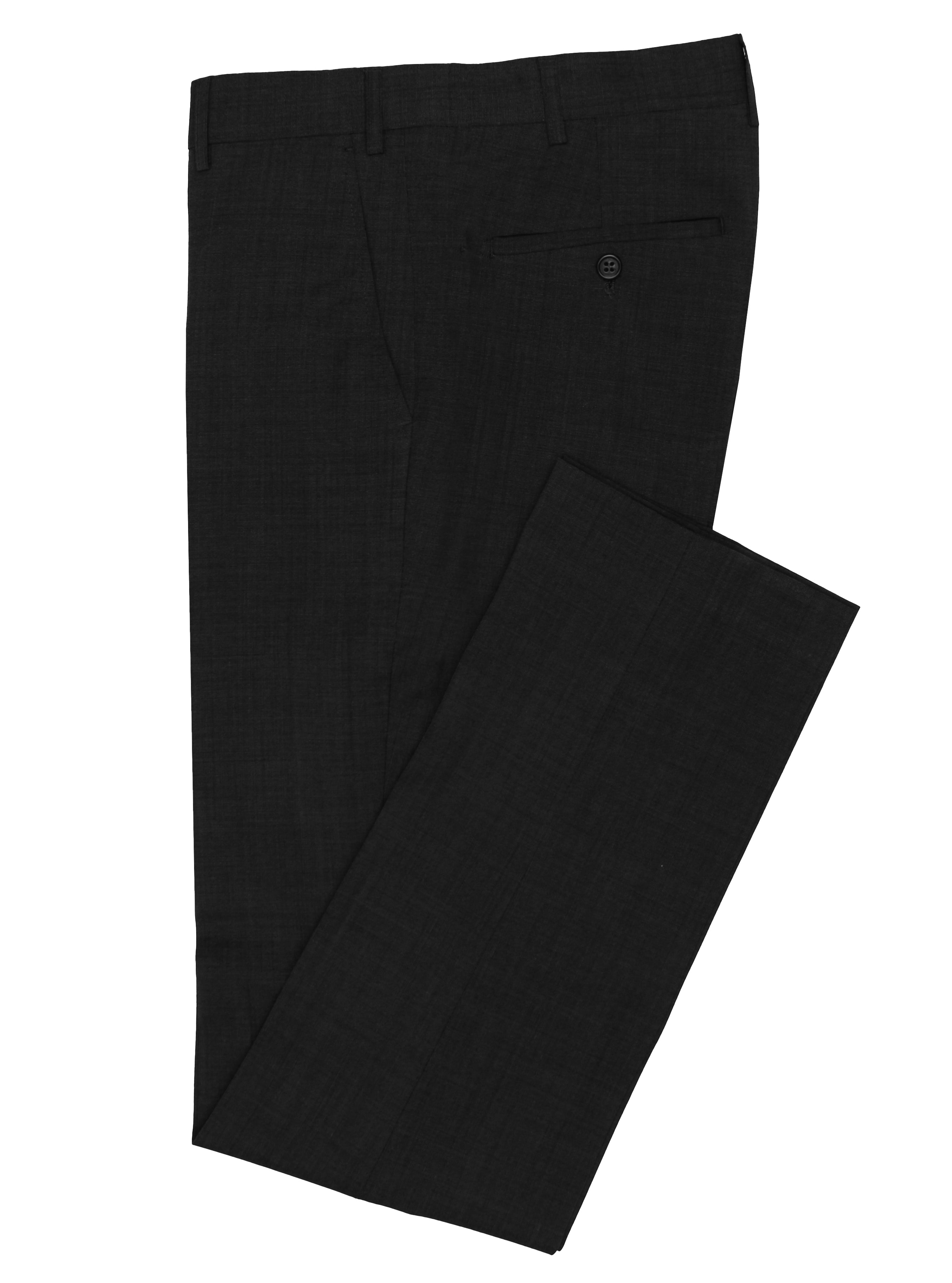 Edward 111 Black Wool Blend Trouser with Stretch