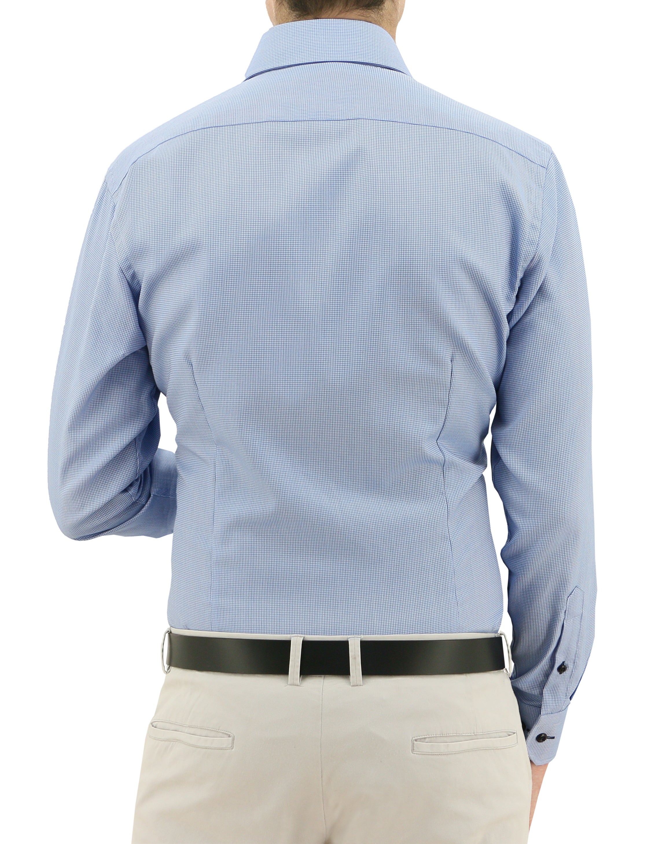Jacque Business 301 Blue Textured Cotton Shirt