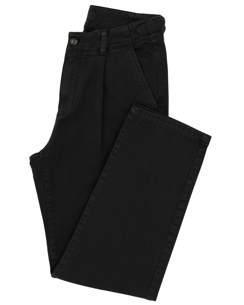 Milo Black Side Tab Cotton Chino