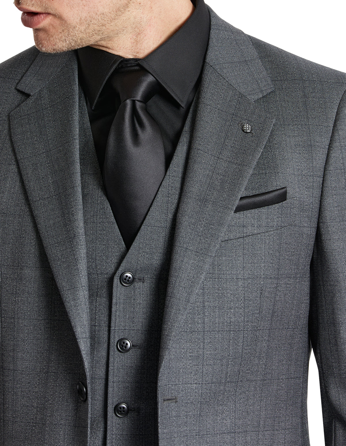 Ritchie 107 Charcoal Wool Stretch Suit Jacket
