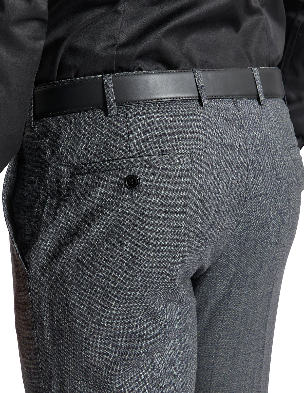 Edward 107 Charcoal Wool Stretch Trouser