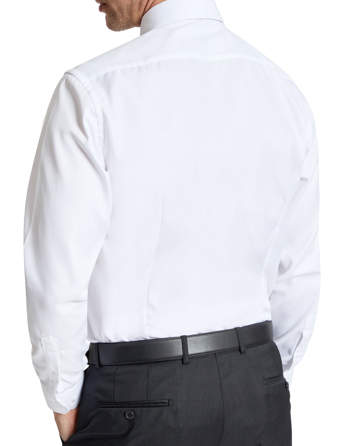 Jacque Business 300 White Textured Cotton Shirt