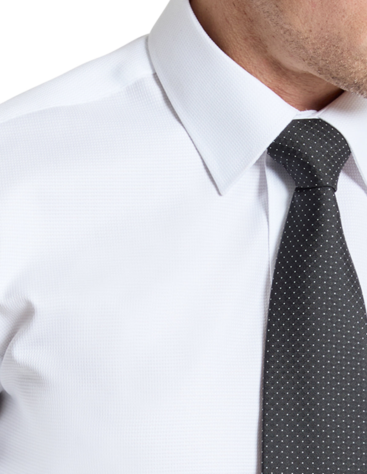 Jacque Business 300 White Textured Cotton Shirt