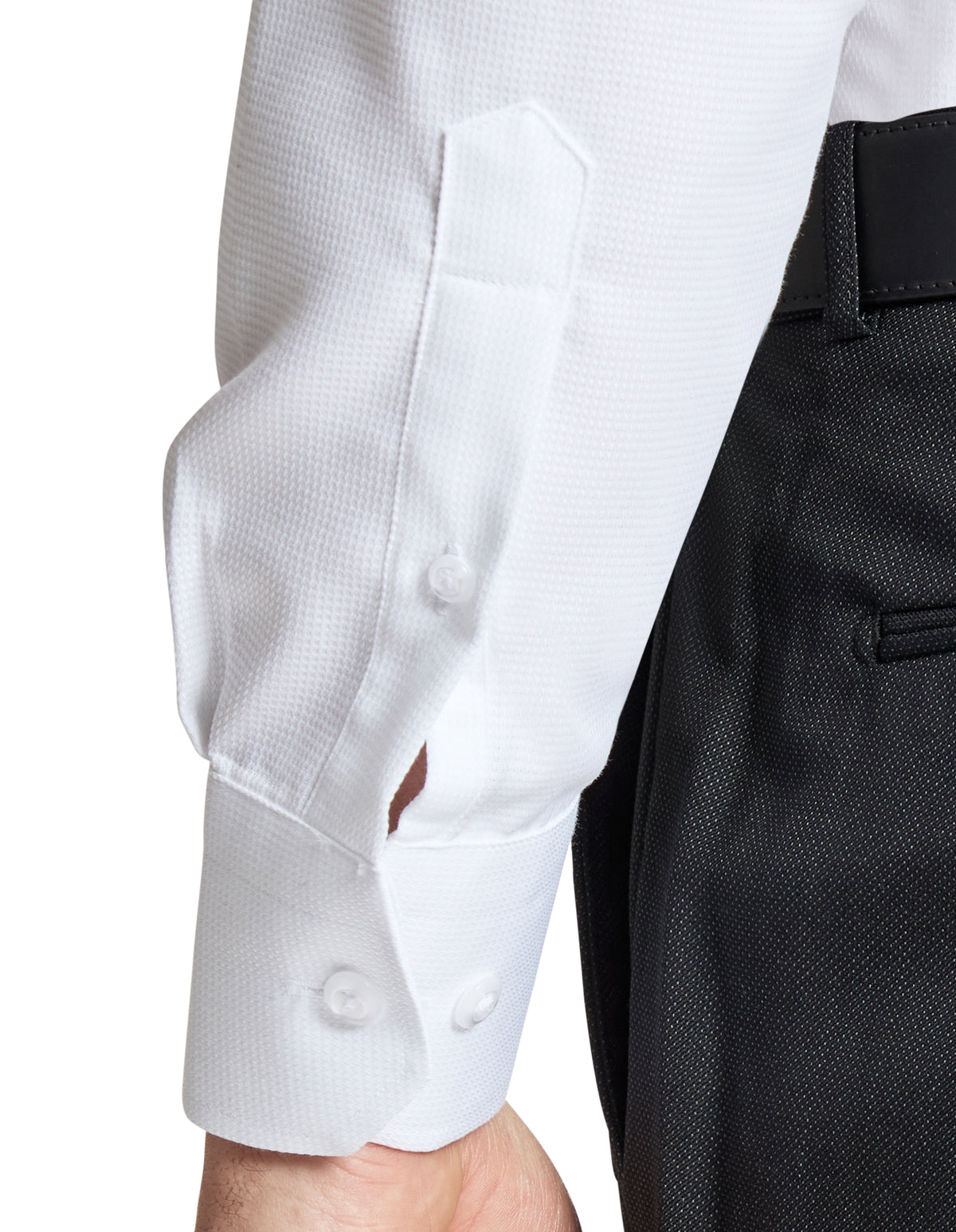 Jacque Business 300 White Textured Cotton Shirt