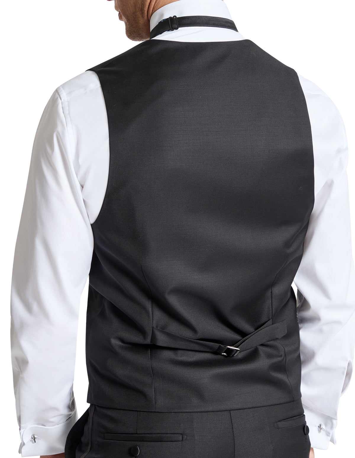 Samuel 106 Black Wool Scoop Waistcoat