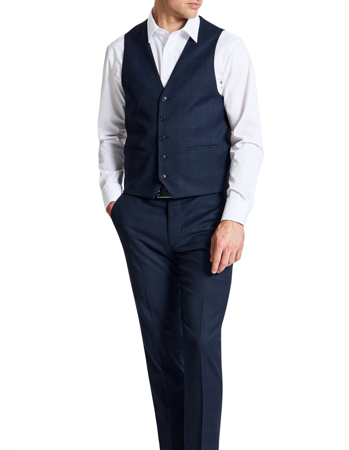 Ryan 108 Navy Wool Stretch Waistcoat