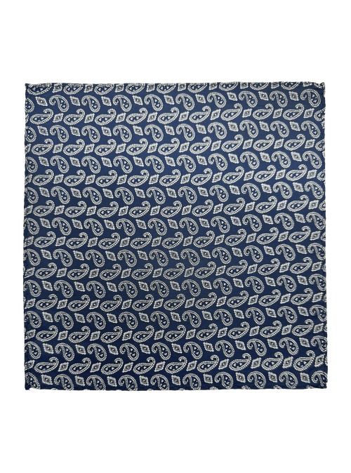 Blue Paisley Pocket Square