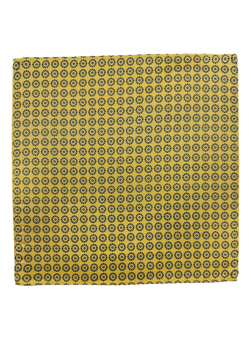 Yellow Circle Print Pocket Square