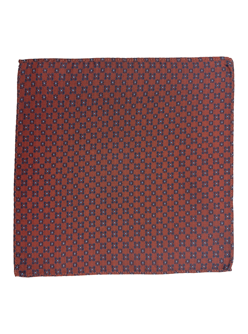 Red Tile Print Pocket Square