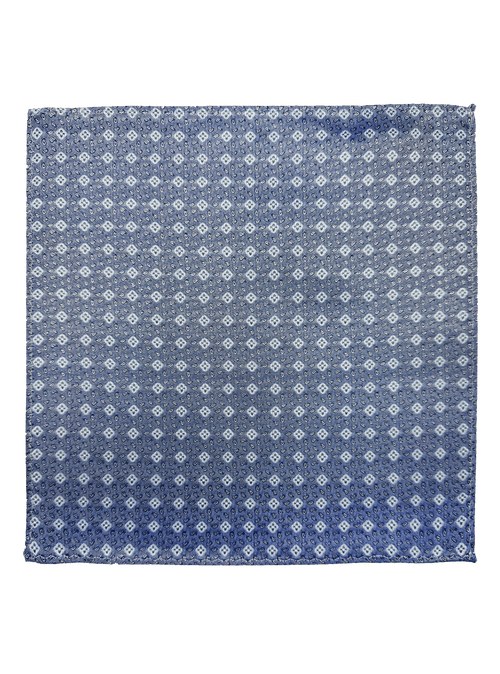 Blue Tile Print Pocket Square