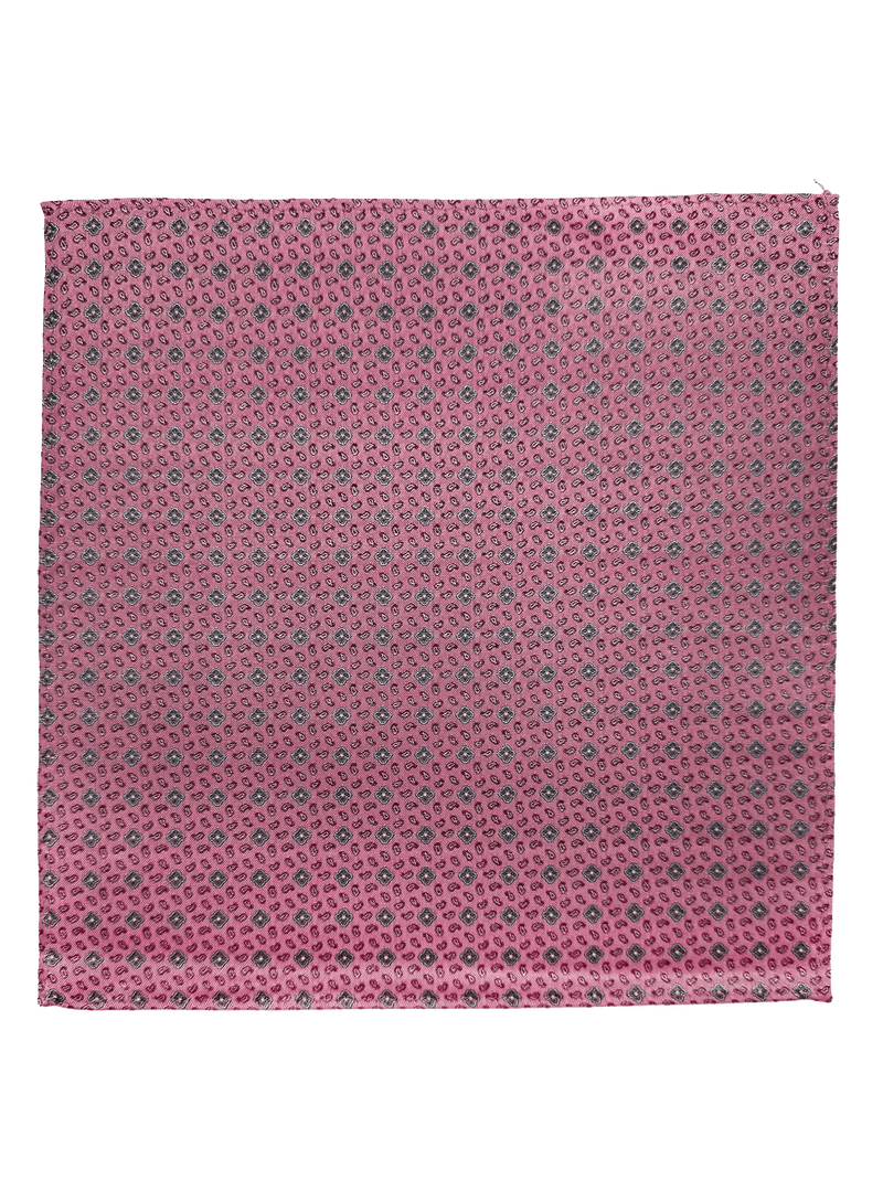 Pink Tile Print Pocket Square