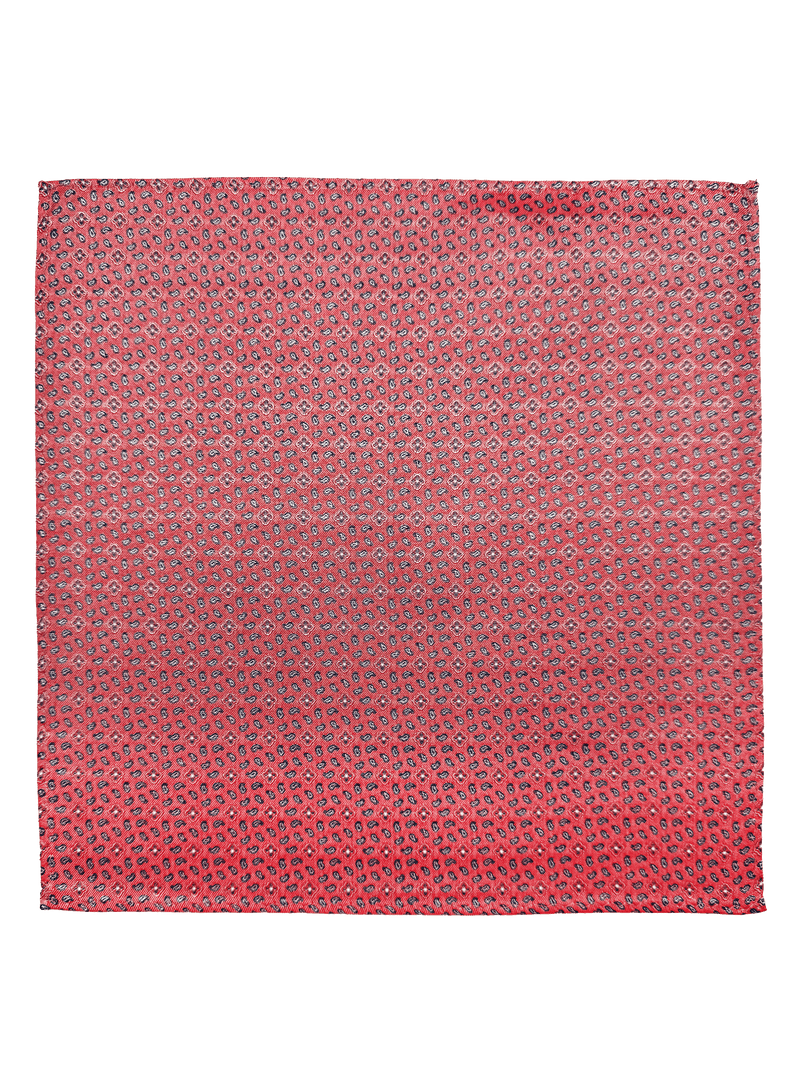 Salmon Tile Print Pocket Square