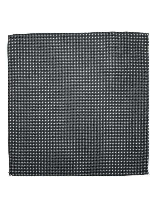 Charcoal Star Tile Print Pocket Square