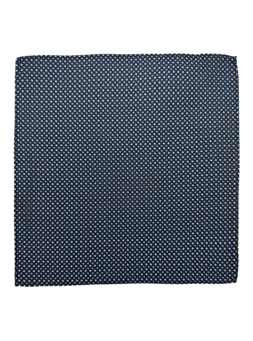 Navy Star Tile Print Pocket Square