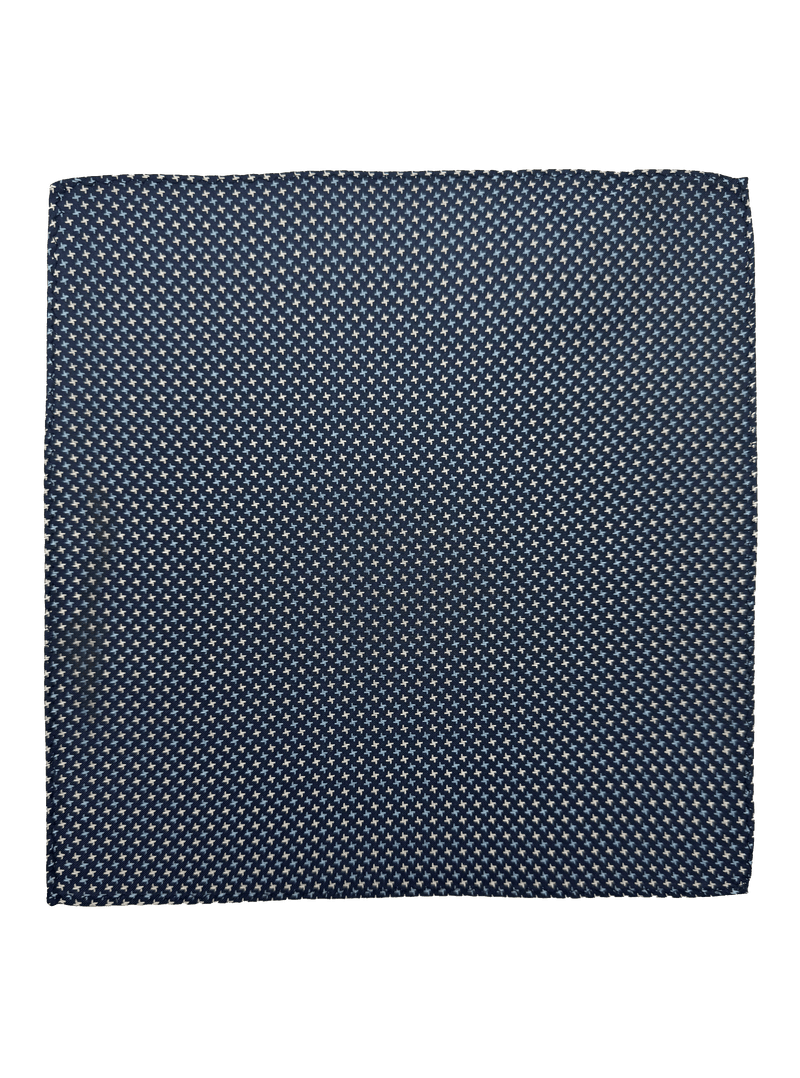 Navy Star Tile Print Pocket Square