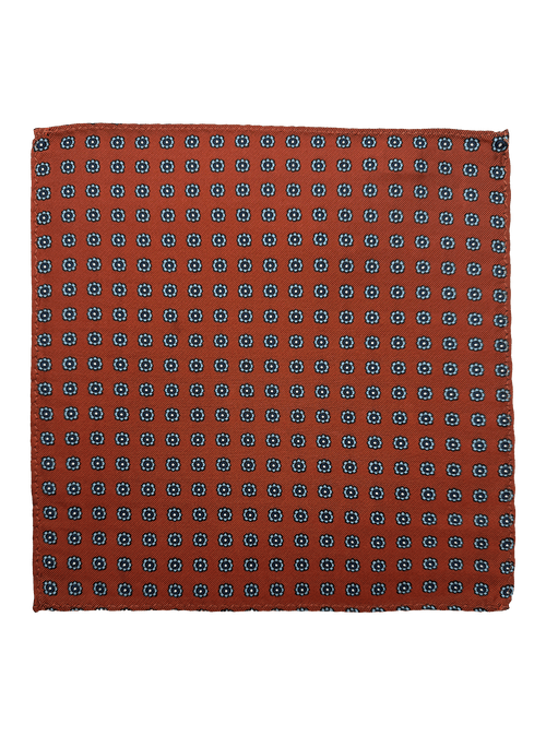 Orange Tile Print Pocket Square
