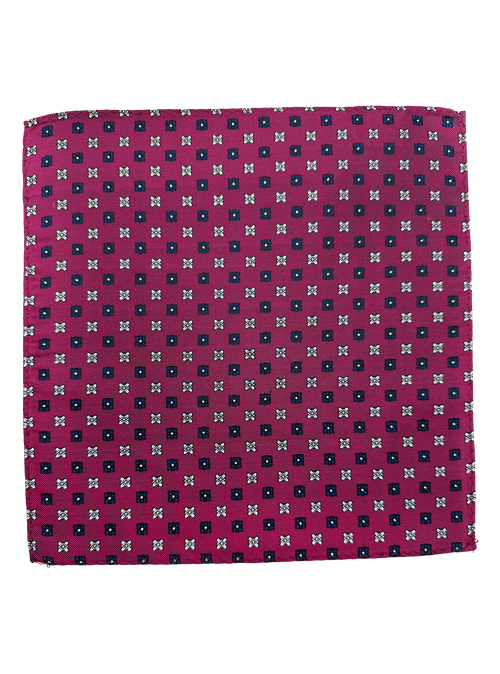 Fushcia Tile Print Pocket Square