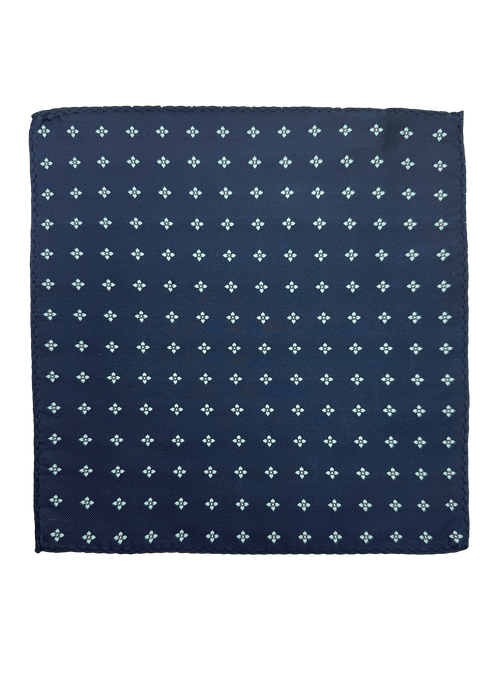 Blue Floral Pocket Square