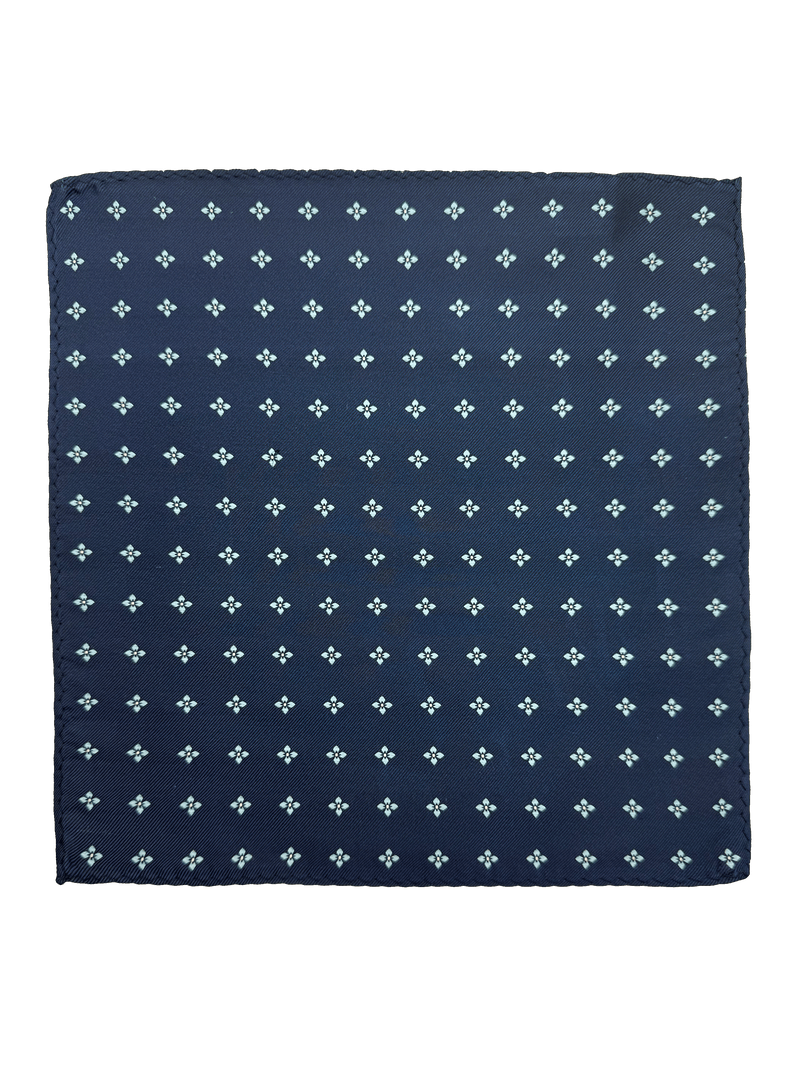 Blue Floral Pocket Square