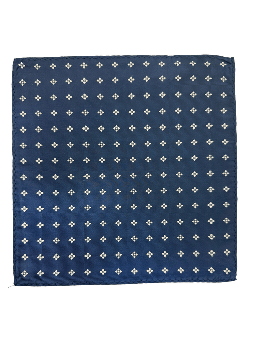 Navy Floral Pocket Square