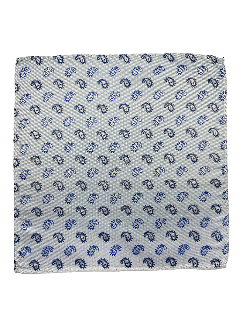 Light Blue Paisley Pocket Square