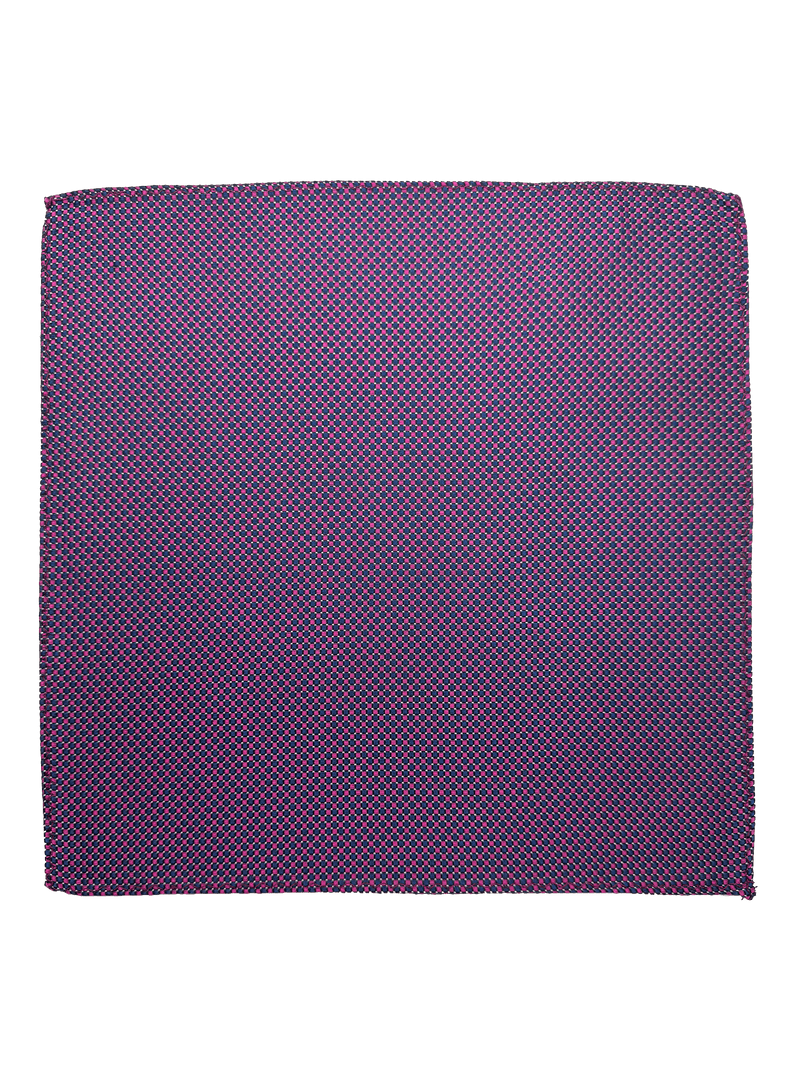 Navy Pink Woven Pocket Square