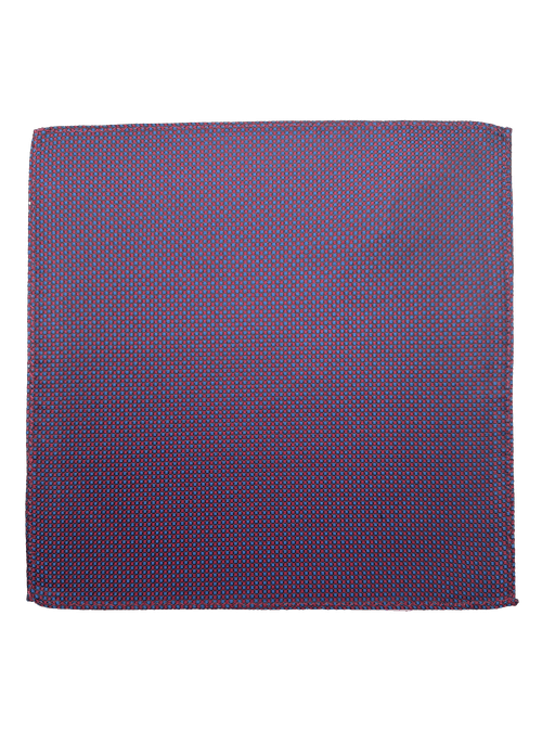 Navy Red Woven Pocket Square