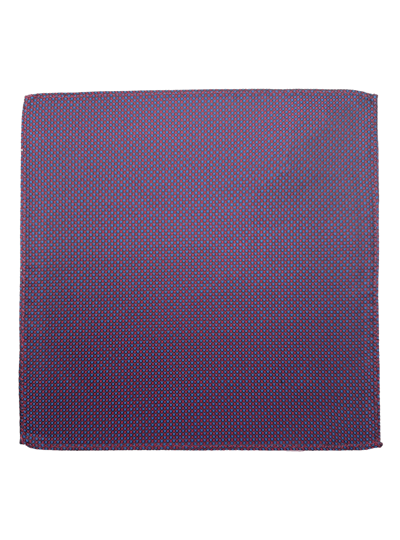 Navy Red Woven Pocket Square