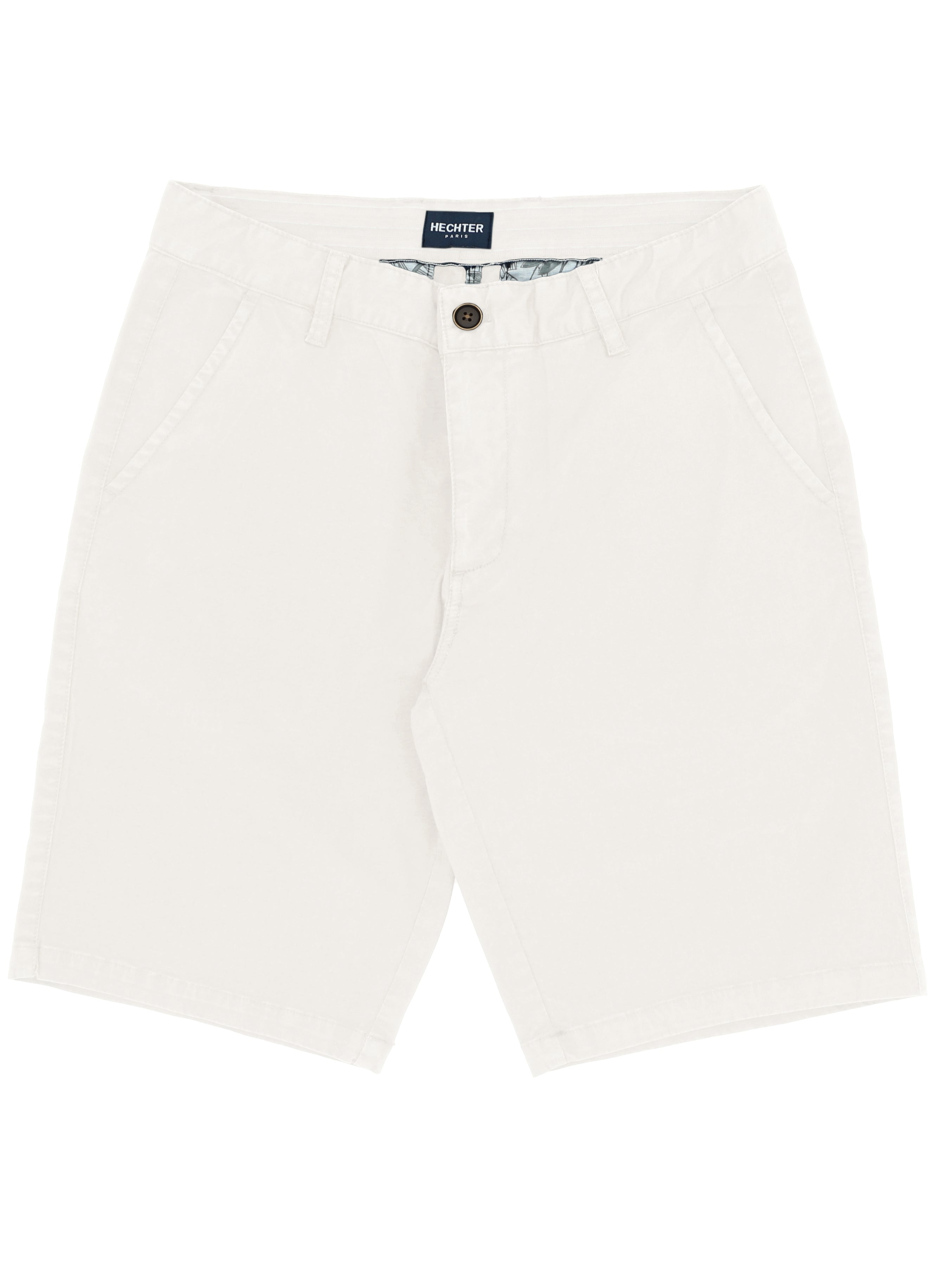 Lucas White Cotton Blend Shorts
