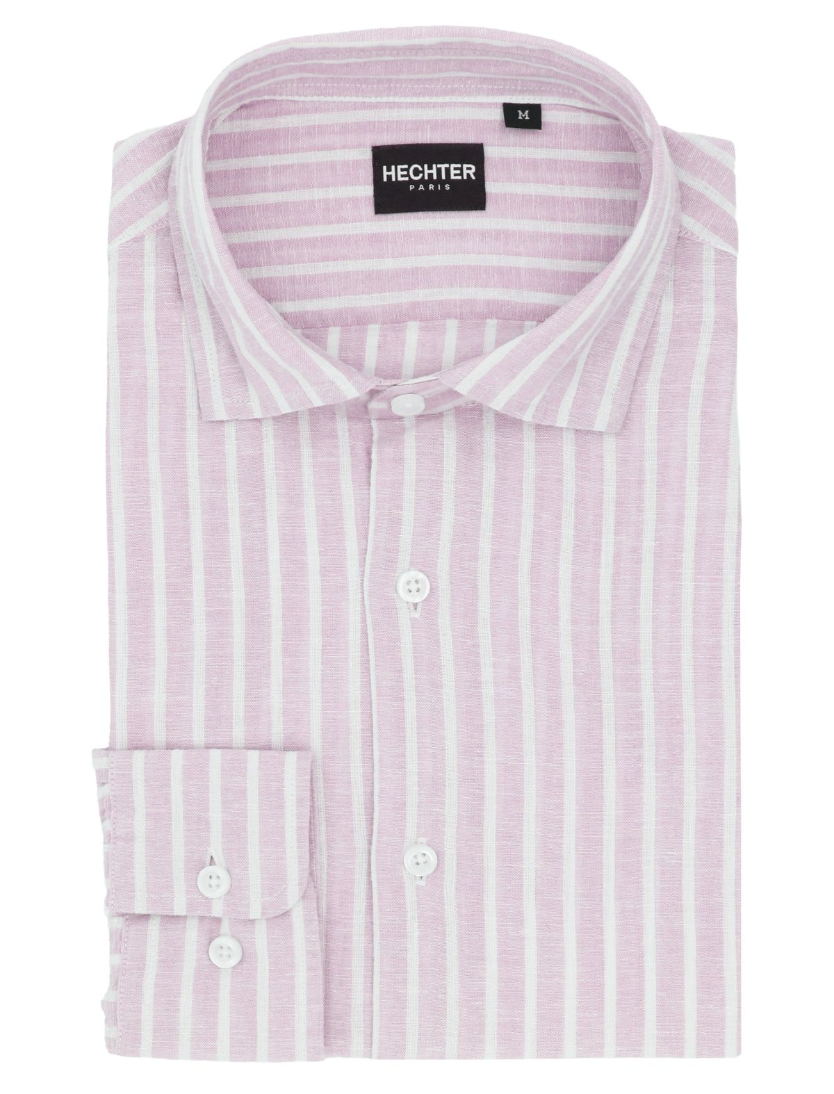 Sel Pink Striped Linen Cotton Casual Shirt