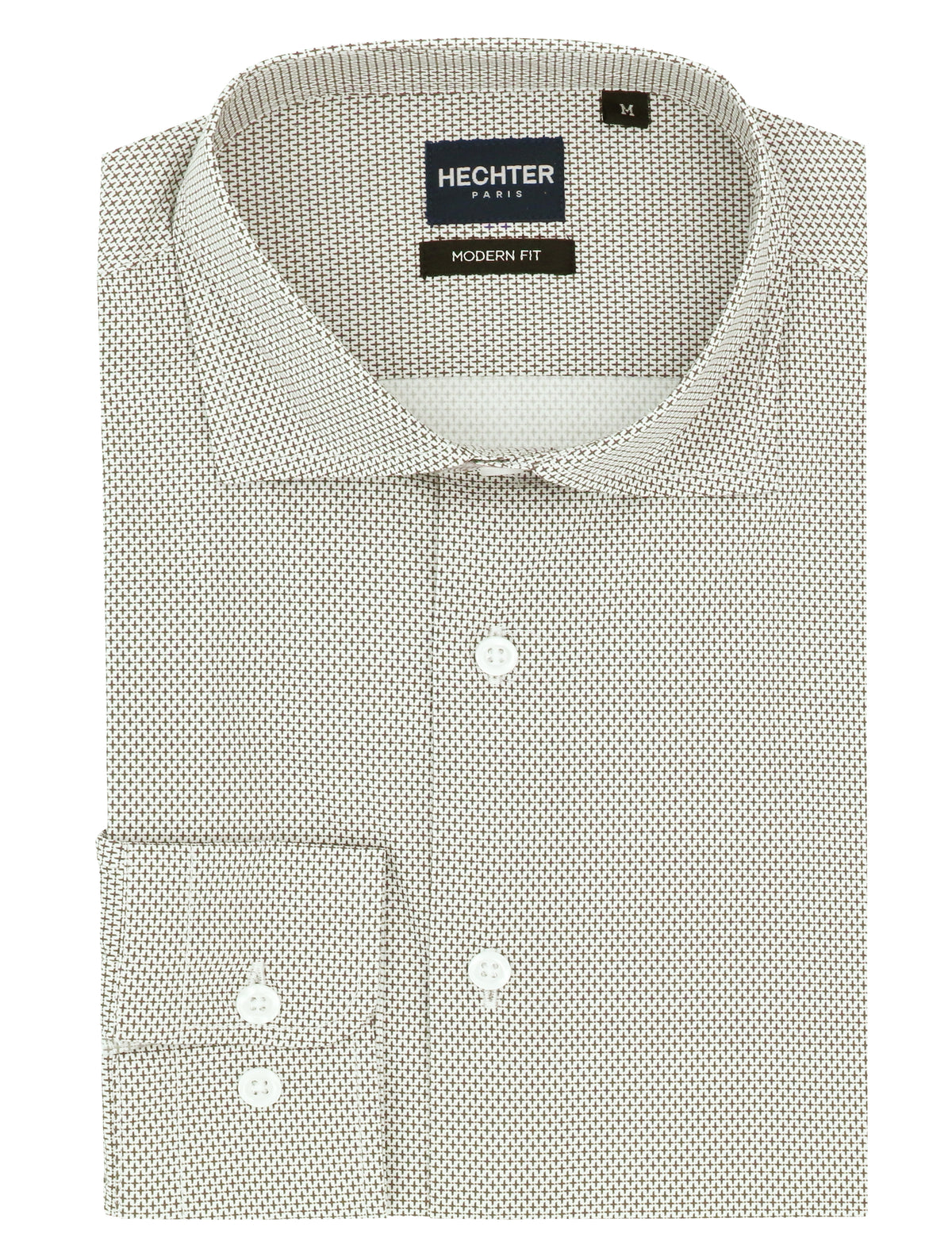 Jacque Sand Geometric Cotton Stretch Casual Shirt
