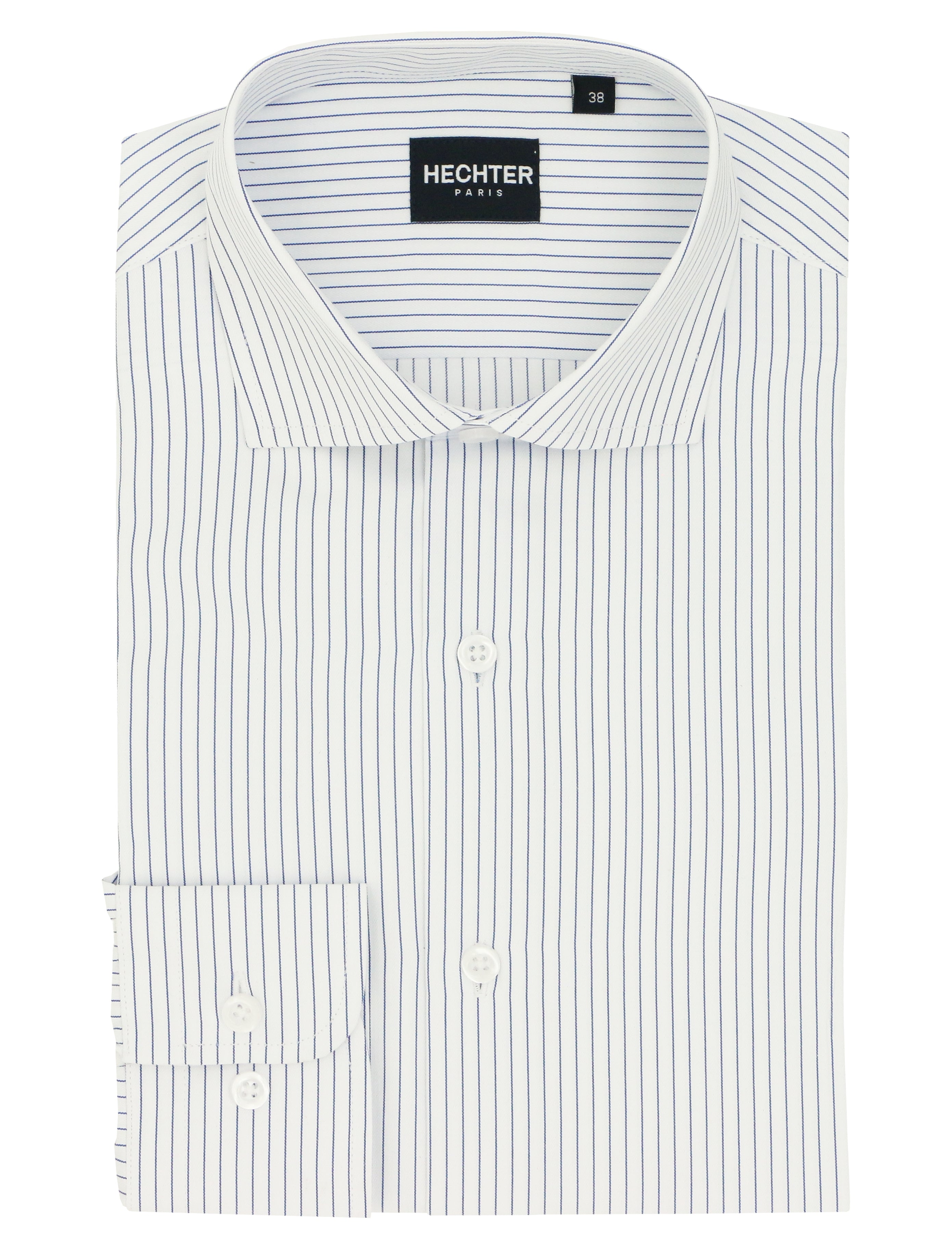 Jacque Navy Pinstripe Cotton Blend Business Shirt