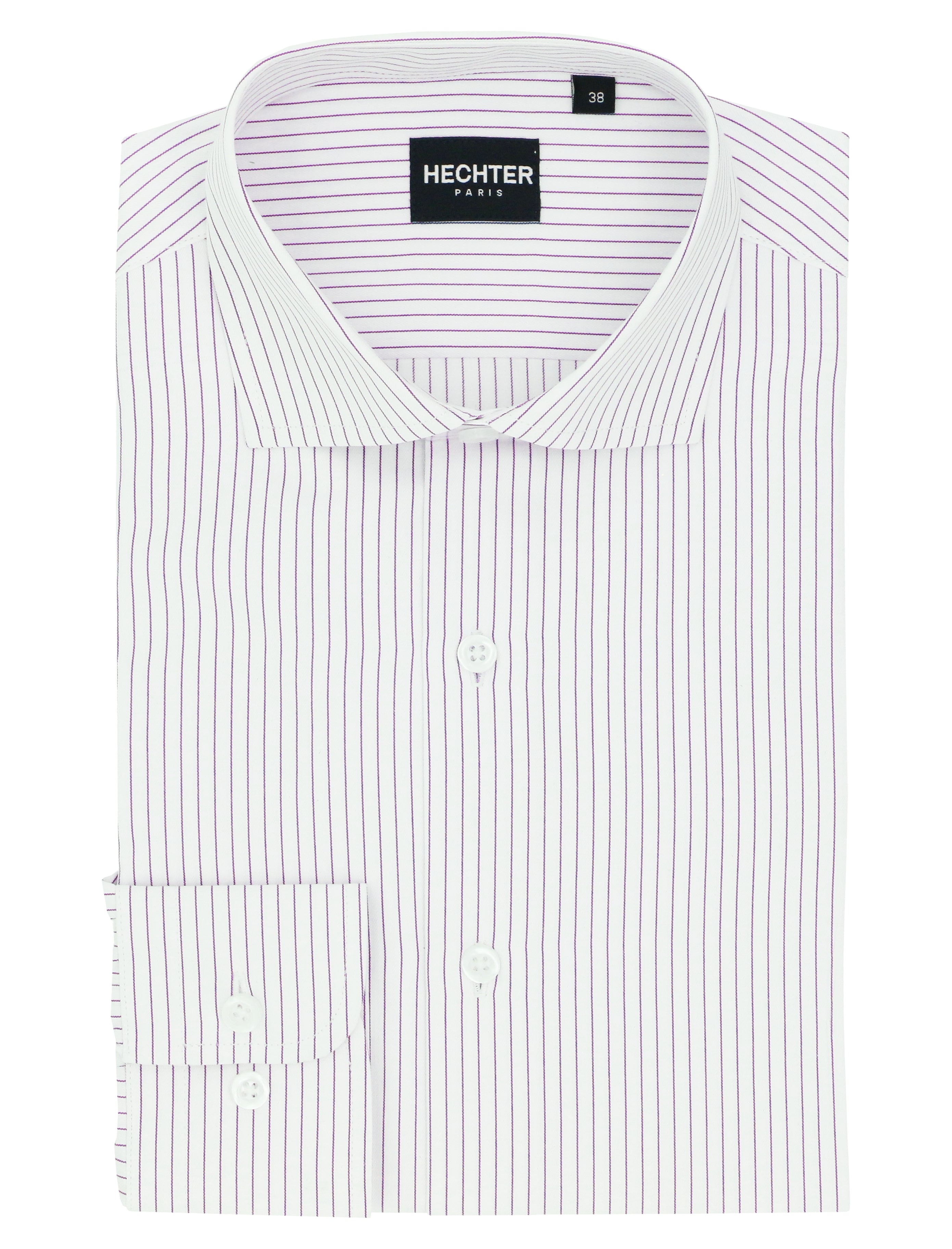 Jacque Purple Pinstripe Cotton Blend Business Shirt