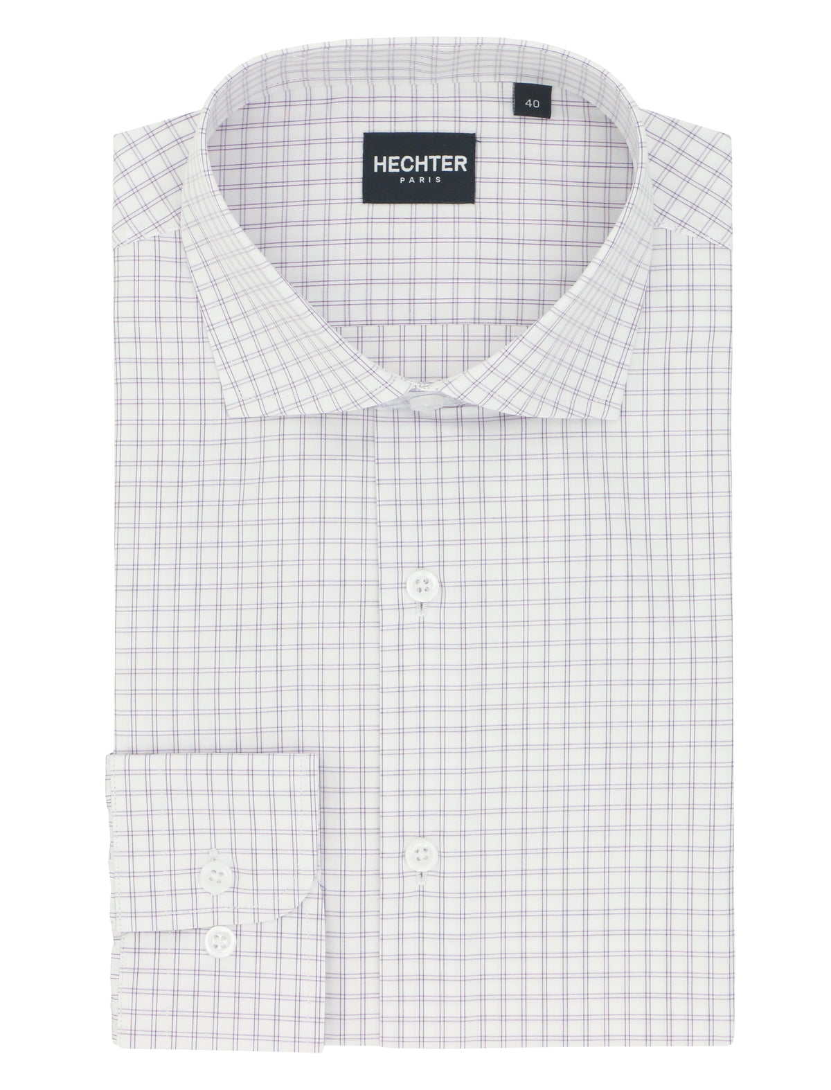 Jacque Purple Fine Check Cotton Business Shirt