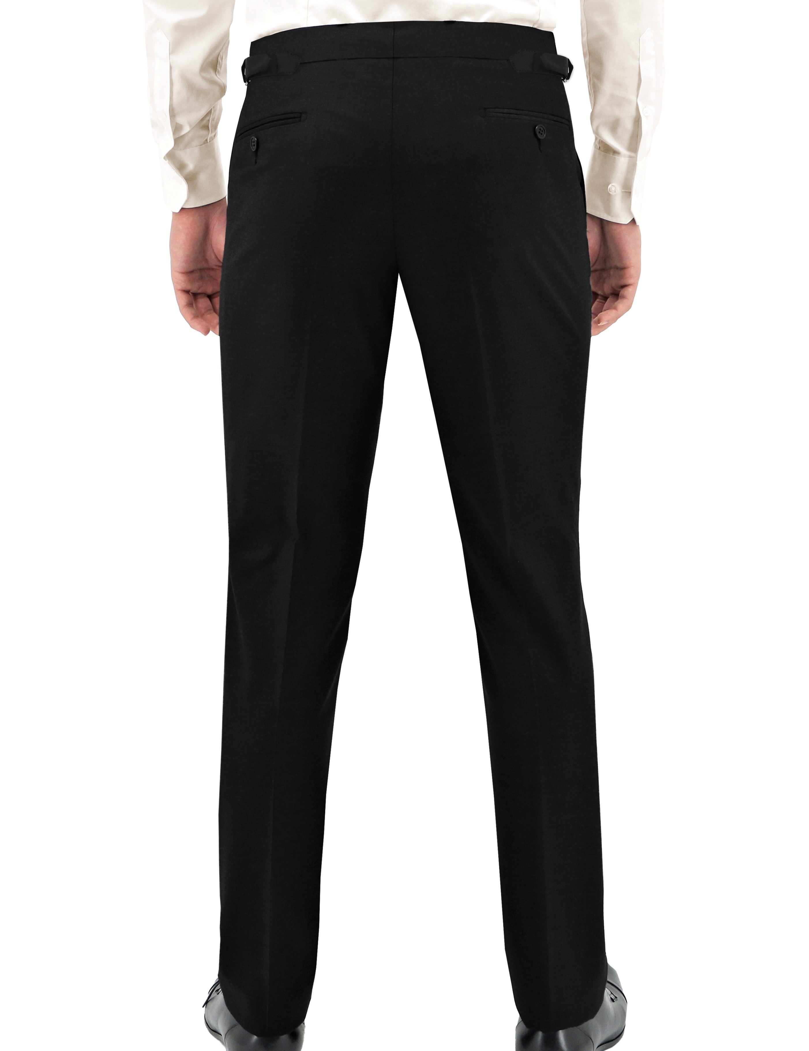 Duntroon 106 Black Satin Stripe Side Tab Trouser
