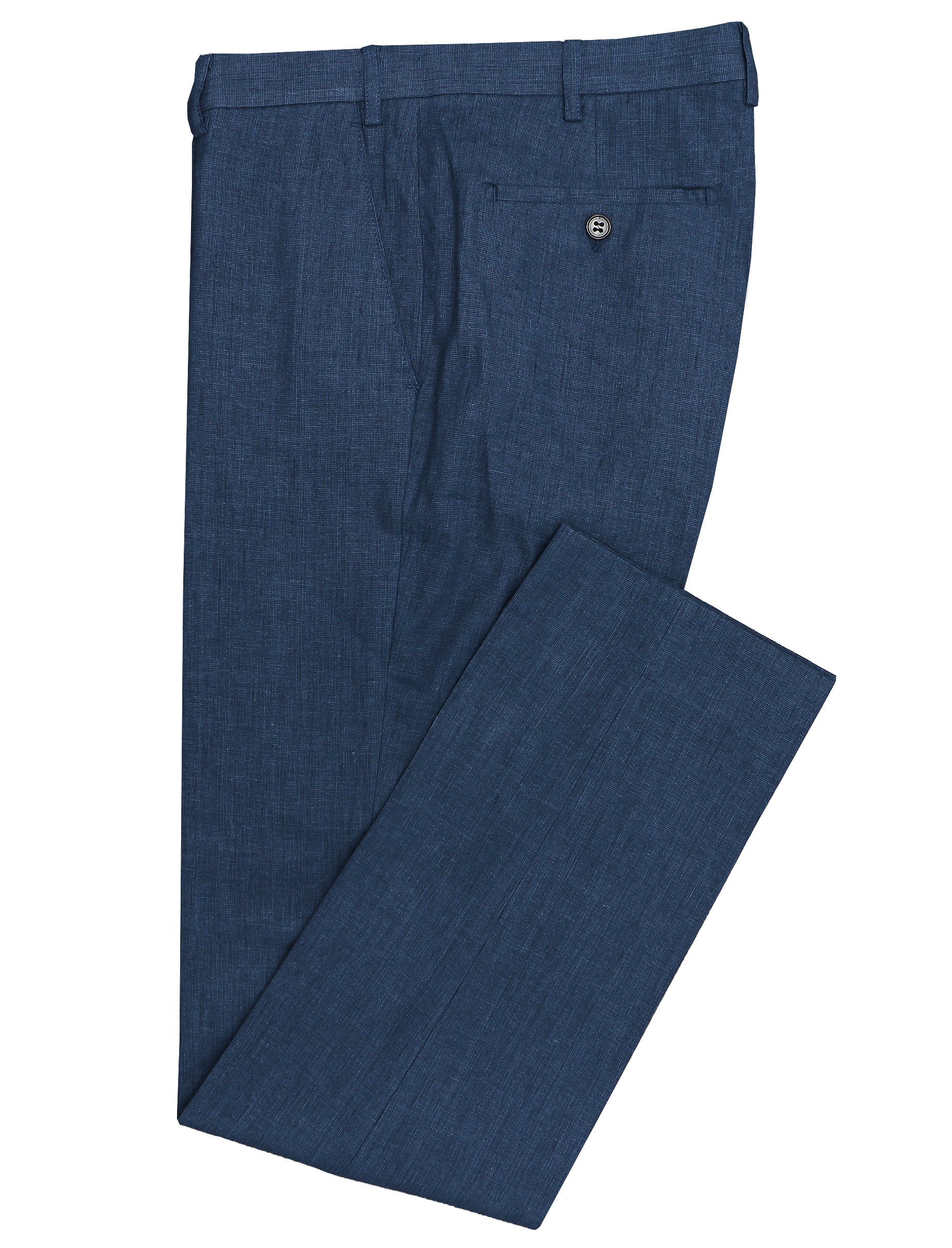 Edward 340 Navy Linen Stretch Trouser