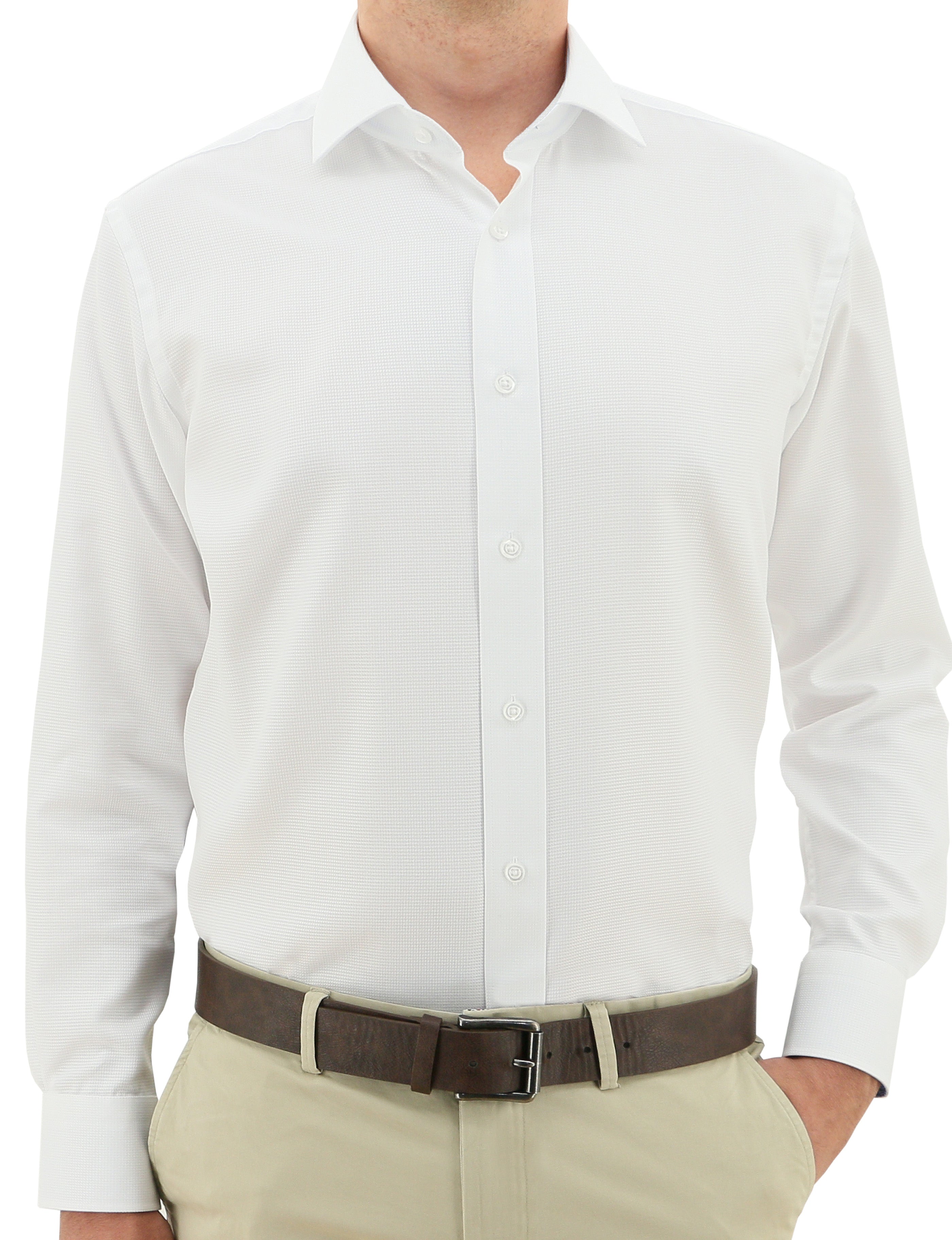 Liberty Business White Textured Cotton Shirt