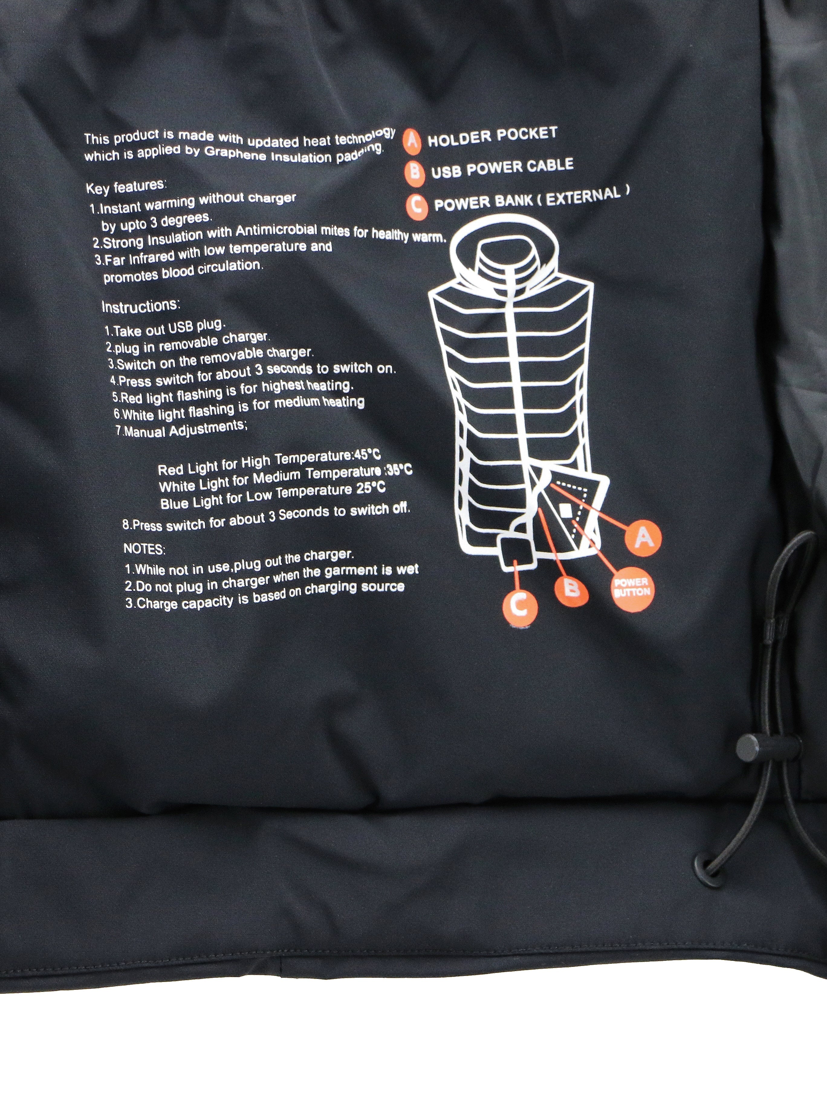 Chaud Black Heat Insulated Zip Hoodie