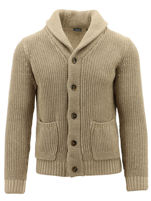 Beige Ribbed Knit Cardigan