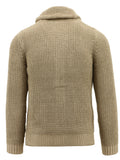 Beige Ribbed Knit Cardigan