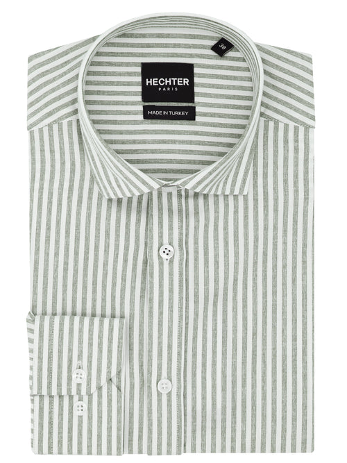 Jacque Business Olive Striped Shirt