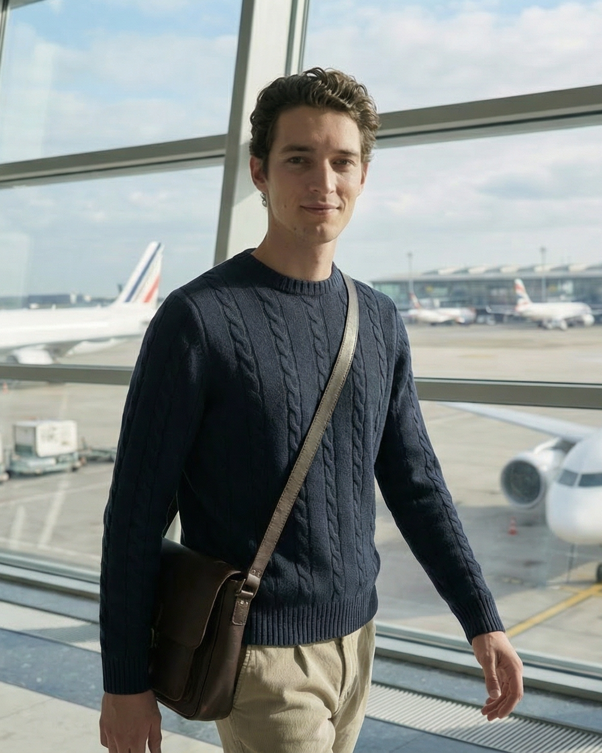 Navy Cable Knit Jumper